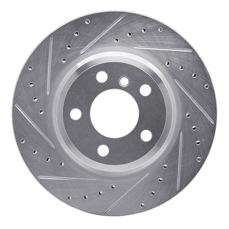 BMW 340I Brake Rotor (1) - Rear Left - R1 Concepts - Drilled & Slotted - Silver - `12-`20